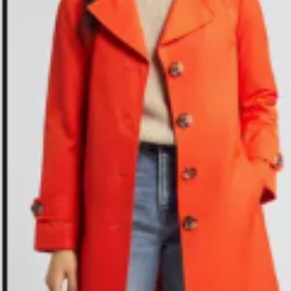 Sam Edelman. Size Lg. Mid-length. Poppy Orange. Gorgeous Trench! - Picture 7 of 16
